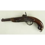 FRENCH MODEL 1822 TYPE PERCUSSION SERVICE PISTOL, 20cms sighted barrel, various stamps to the