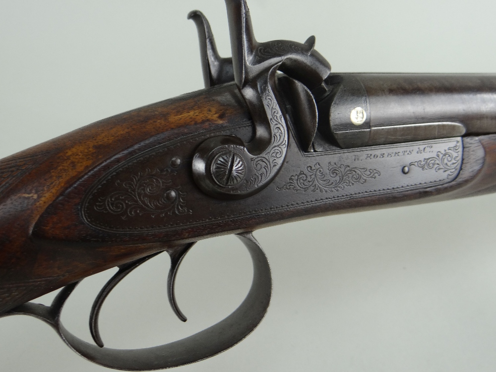 DOUBLE-BARELLED PERCUSSION SPORTING GUN, 18mm calibre, ramrod, mid-19th Century, by W. Roberts & Co, - Image 12 of 28