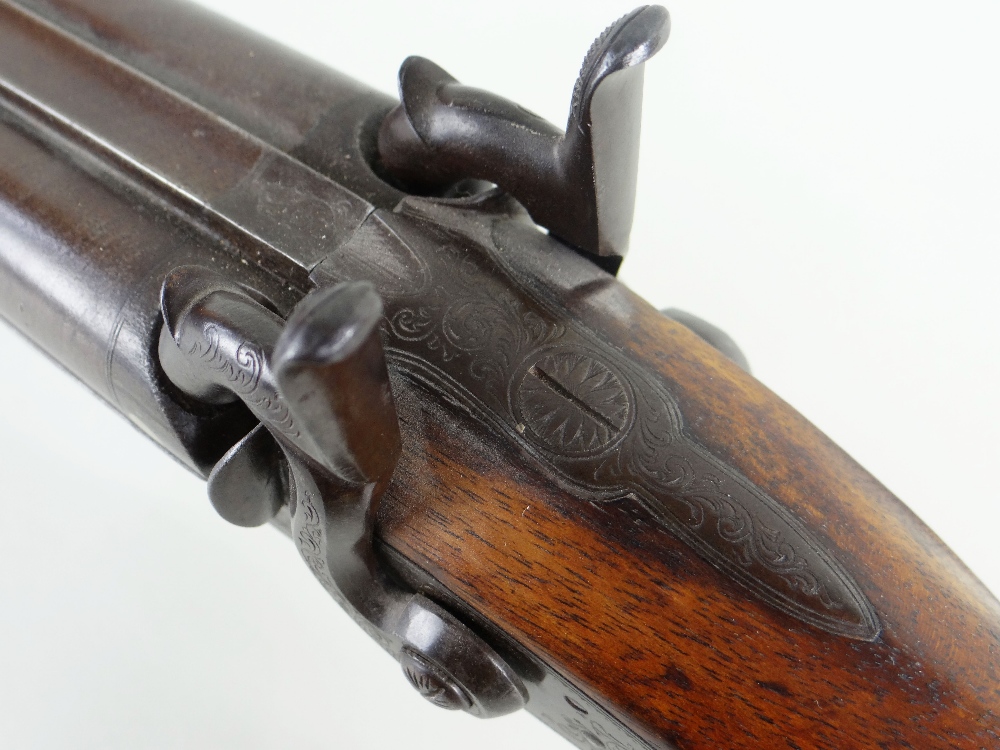 DOUBLE-BARELLED PERCUSSION SPORTING GUN, 18mm calibre, ramrod, mid-19th Century, by W. Roberts & Co, - Image 5 of 28