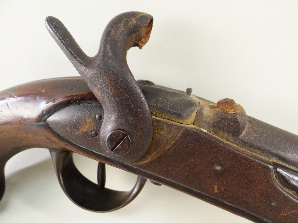 FRENCH MODEL 1822 TYPE PERCUSSION SERVICE PISTOL, 20cms sighted barrel, various stamps to the - Image 6 of 9