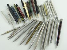 LARGE GROUP OF ASSORTED VINTAGE PROPELLING PENCILS, including coloured and plated metal examples (