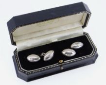 PAIR MODERN SILVER RUGBY BALL CUFFLINKS, appr wt 1ozt (2) Comments; minor dings from wear