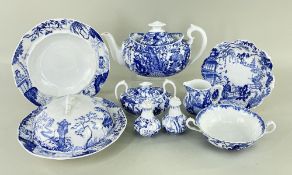 SMALL GROUP ROYAL CROWN DERBY 'MIKADO' PATTERN TEAWARES, c. 1933, including teapot, milk jug and