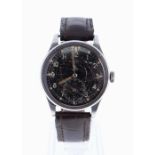 RARE GENT'S STAINLESS STEEL IWC MILITARY WRISTWATCH, part of the famous 'Dirty Dozen', engraved to