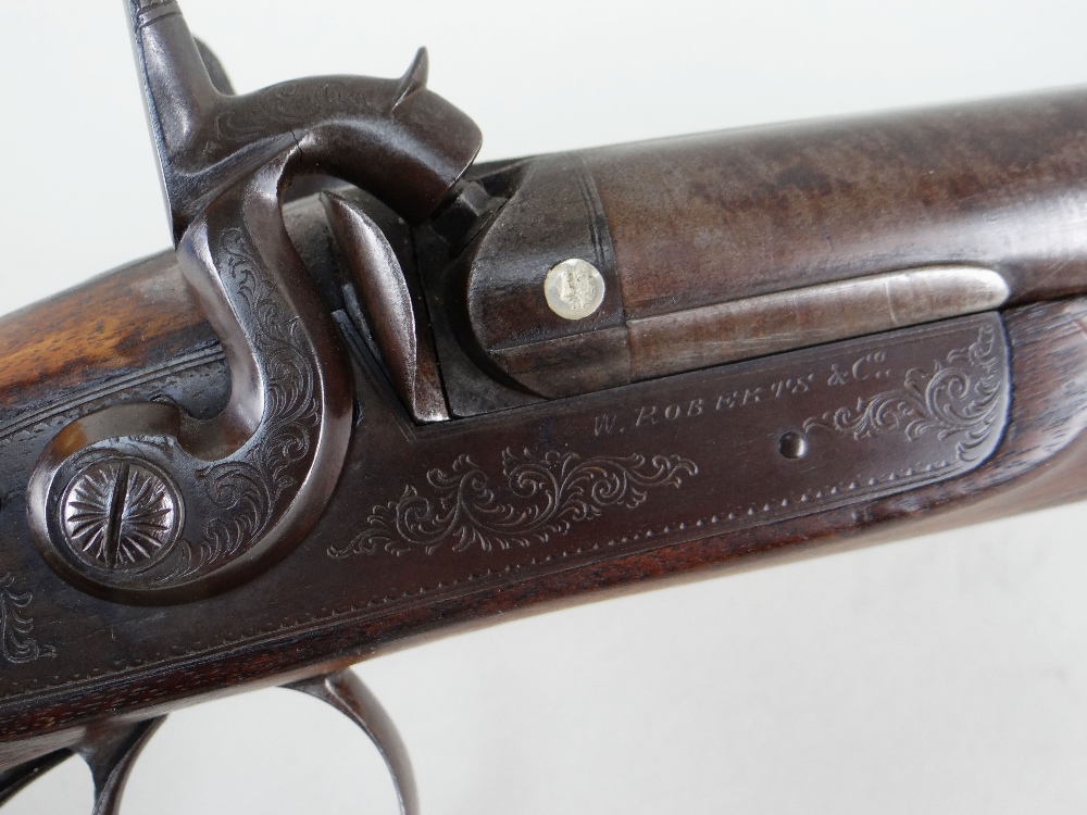 DOUBLE-BARELLED PERCUSSION SPORTING GUN, 18mm calibre, ramrod, mid-19th Century, by W. Roberts & Co, - Image 13 of 28