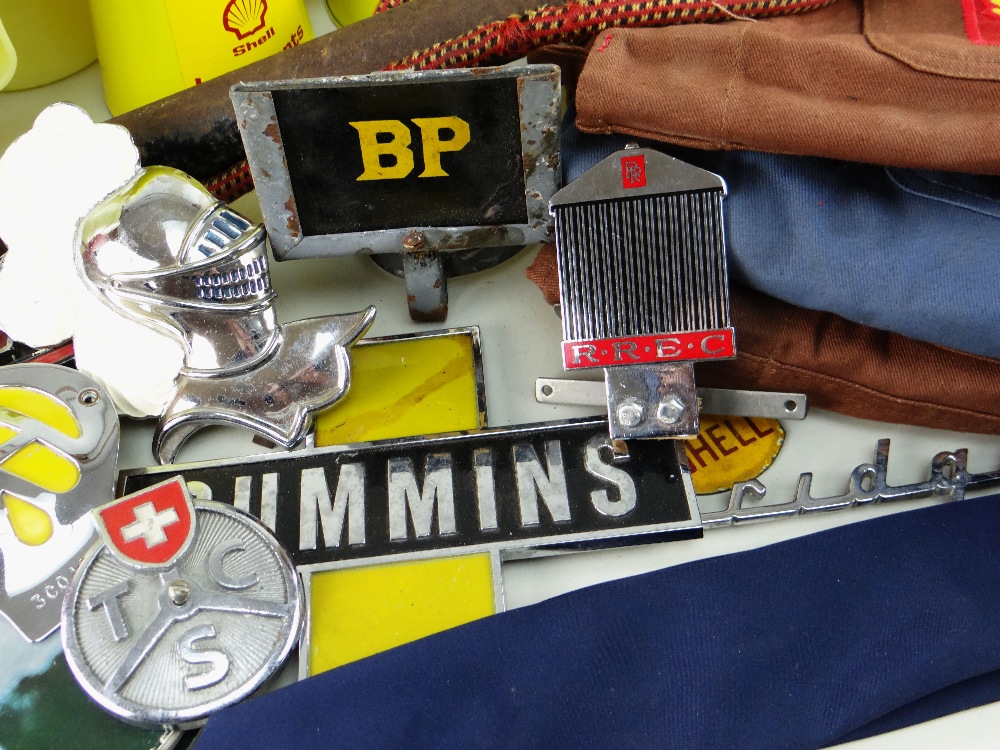 ASSORTED MOTORING MEMORABILIA, including three overalls with 'Shell' badges, 9 x 'Shell - Image 3 of 3