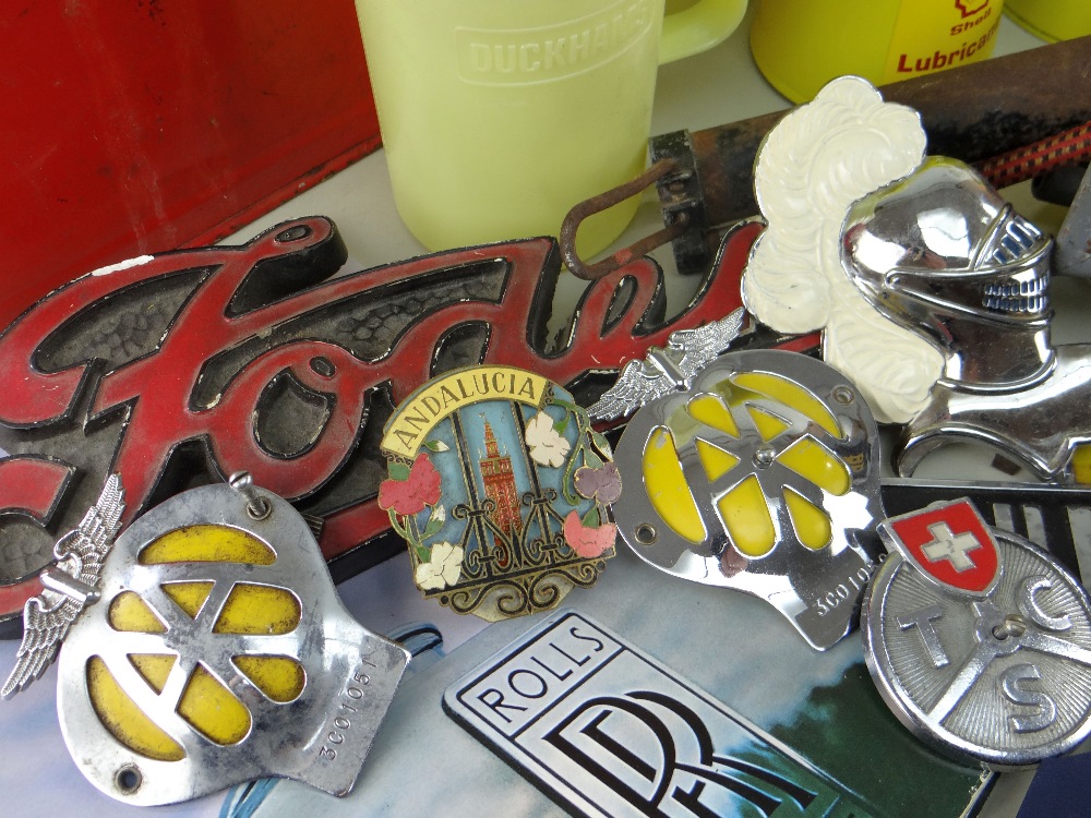 ASSORTED MOTORING MEMORABILIA, including three overalls with 'Shell' badges, 9 x 'Shell - Image 2 of 3