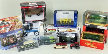 ASSORTED MODEL FARM VEHICLES & OTHERS including Bobard Straddle Tractor, Ertl Hay Wagon, Gregoire