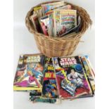 ASSORTED VINTAGE COMICS, including Spiderman, Star Wars, Eagle, Marvel, Doctor Who etc, in a