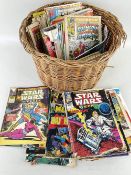 ASSORTED VINTAGE COMICS, including Spiderman, Star Wars, Eagle, Marvel, Doctor Who etc, in a