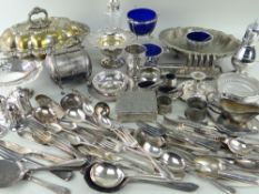 ASSORTED ELECTROPLATED ITEMS, including entree dish and cover, various cruets, bonbon dishes,