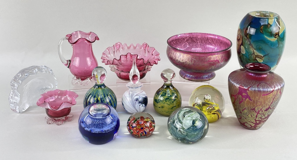 ASSORTED MODERN GLASS PAPERWEIGHTS & COLLECTIBLES, including Caithness 'Ozone' and 'Saffron'