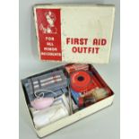 VINTAGE BOXED FIRST AID OUTFIT complete with contents including gauze, airstrip, styptic pencil,