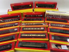 ASSORTED HORNBY 00 GAUGE COACHES, including triple set Pines Express Coaches, Hawkesworth BR coaches