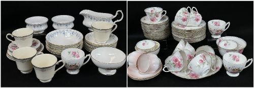 ROYAL DOULTON BONE CHINA TEA SERVICE, Wild Rose pattern BB138/H313, comprising twelve each of