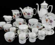 ROYAL WORCESTER CHINA TEA & COFFEE SERVICES, comprising Astley pattern tea service for four and