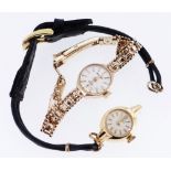 TWO LADIES GOLD WRISTWATCHES comprising 9ct gold Accurist example on 9ct gold bracelet, together