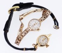 TWO LADIES GOLD WRISTWATCHES comprising 9ct gold Accurist example on 9ct gold bracelet, together