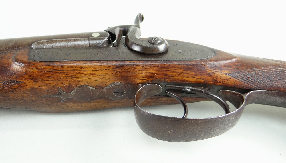 DOUBLE-BARELLED PERCUSSION SPORTING GUN, 18mm calibre, ramrod, mid-19th Century, by W. Roberts & Co, - Image 4 of 28