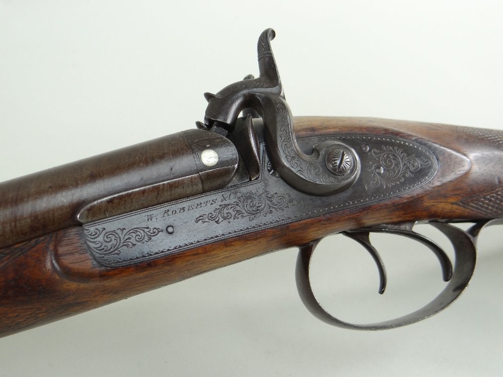 DOUBLE-BARELLED PERCUSSION SPORTING GUN, 18mm calibre, ramrod, mid-19th Century, by W. Roberts & Co, - Image 15 of 28