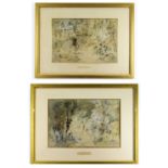 JOSEPH WRIGHT watercolours, a pair