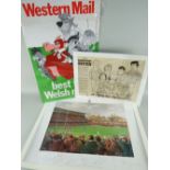 WESTERN MAIL & ALLAN FEARNLEY Welsh Rugby Union prints