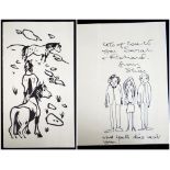 ‡ SIR KYFFIN WILLIAMS RA pen and ink in greeting card