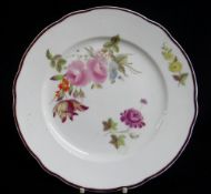 NANTGARW PORCELAIN PLATE WITH CHOCOLATE RIM c.1822-23