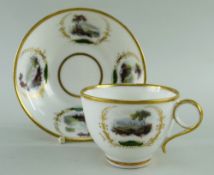 SWANSEA GLASSY PORCELAIN CUP & SAUCER c.1815-1817