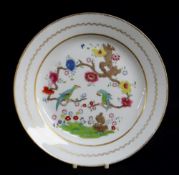 SWANSEA PORCELAIN PLATE WITH 'PARAKEETS IN A TREE' PATTERN c.1815-1817