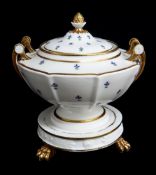 RARE SWANSEA PORCELAIN SAUCE TUREEN & COVER c.1815-1817