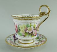 RARE SWANSEA PORCELAIN CABINET CUP & SAUCER c.1817-20