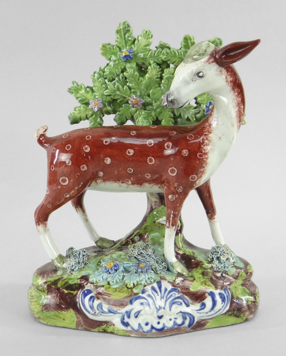 STAFFORDSHIRE PEARLWARE FIGURE OF A DOE c. 1820 - Image 5 of 8