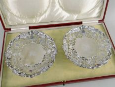 PAIR EDWARD VII SILVER BONBON DISHES, David & George Edward, Sheffield 1913