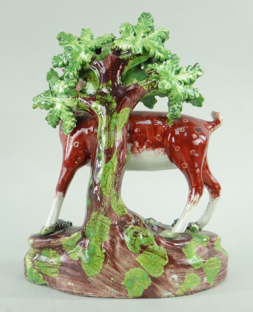 STAFFORDSHIRE PEARLWARE FIGURE OF A DOE c. 1820 - Image 6 of 8