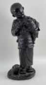 LARGE TOKYO SCHOOL BRONZE FIGURE OF A BOY, Meiji Period