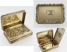 GEORGE IV SILVER GILT VINAIGRETTE, Nathaniel Mills, Birmingham 1831