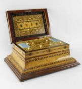 EXCEPTIONAL VICTORIAN BIRD'S EYE MAPLE & PARQUETRY WORKBOX