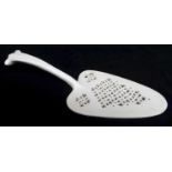 ENGLISH CREAMWARE FISH SLICE, probably Yorkshire, c. 1780-1800