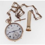 9CT GOLD BENSON OPEN FACE POCKET WATCH