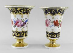 NEAR PAIR STAFFORDSHIRE PORCELAIN VASES, c. 1820