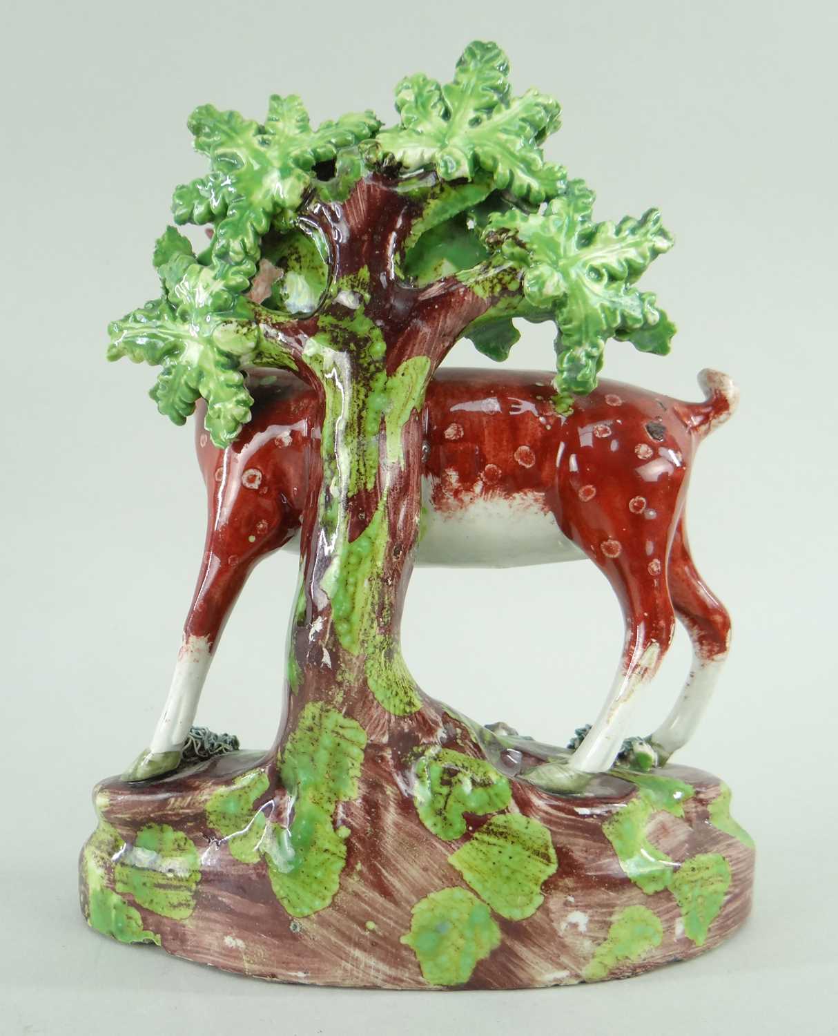 STAFFORDSHIRE PEARLWARE FIGURE OF A DOE c. 1820 - Image 2 of 8