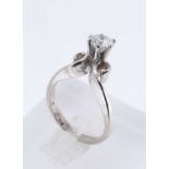 18K WHITE GOLD & PALLADIUM DIAMOND RING