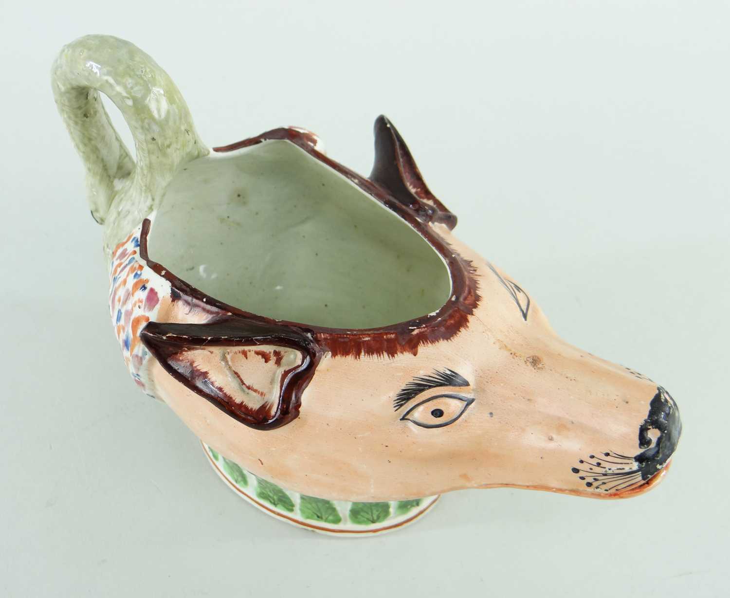 STAFFORDSHIRE PEARLWARE FOX AND GOOSE SAUCEBOAT c. 1820 - Image 7 of 14