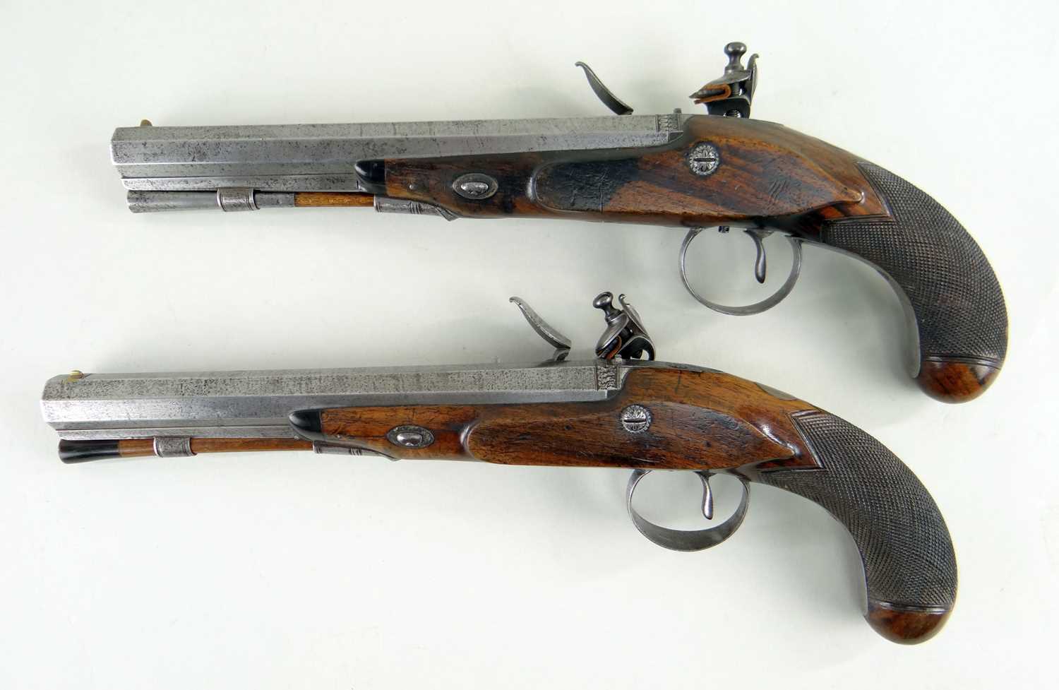 PAIR OF FLINTLOCK DUELLING PISTOLS BY WHEELER, early 19th Century - Image 5 of 14