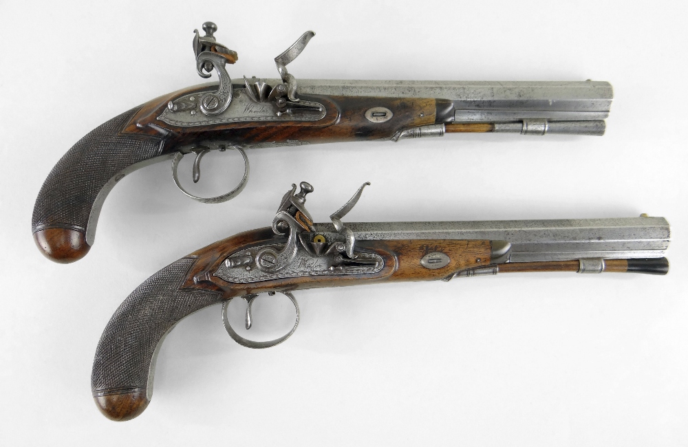 PAIR OF FLINTLOCK DUELLING PISTOLS BY WHEELER, early 19th Century - Image 8 of 14