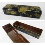 JAPANESE BLACK & GOLD LACQUER FUBAKO (LETTERBOX), Meiji Period