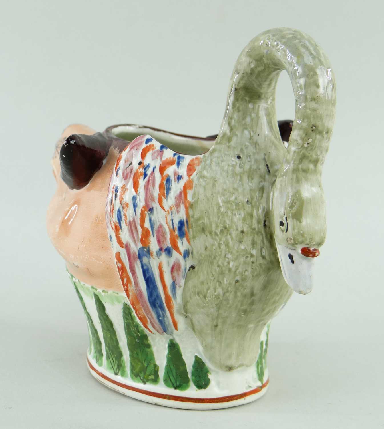 STAFFORDSHIRE PEARLWARE FOX AND GOOSE SAUCEBOAT c. 1820 - Image 4 of 14