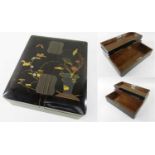 JAPANESE BLACK & GOLD LACQUER BOX, Meiji Period