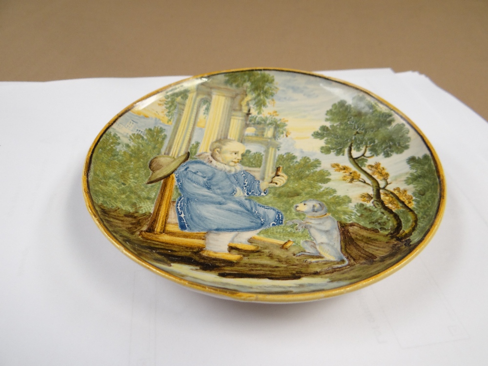 ITALIAN MAIOLICA SAUCER, probably Castelli, 18th Century - Image 2 of 4